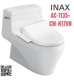 Bồn cầu Inax AC-1135 + CW-H17VN - 1 khối, nắp rửa điện tử