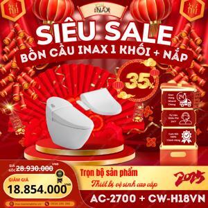 Bồn cầu inax AC-2700+CW-H18VN - 1 khối, nắp rửa điện tử