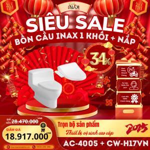 Bồn cầu inax AC-4005+CW-H17VN - 1 khối, nắp rửa điện tử
