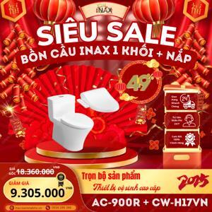 Bồn cầu INAX AC-900R/CW-H17VN - 1 khối, nắp điện tử