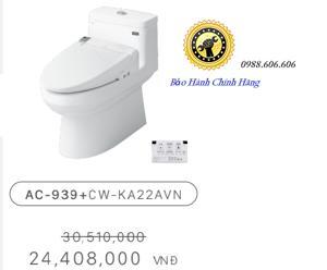 Bồn cầu Inax AC-939VN+CW-KA22A (Nắp điện tử)