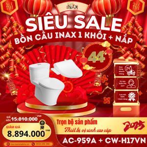 Bồn cầu Inax AC-959A+CW-H17VN - 1 khối, nắp rửa điện tử