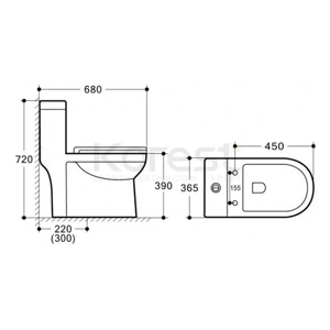 Bồn cầu liền khối Korest BKR058