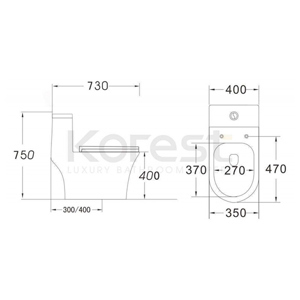 Bồn cầu liền khối Korest BKR648