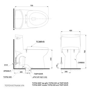 Bồn cầu một khối ToTo MS905E4