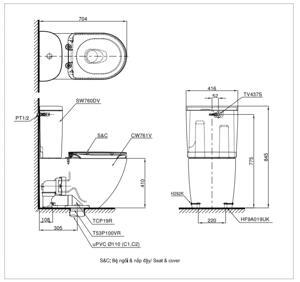 Bồn cầu nắp rửa Eco washer TOTO CS761DE5