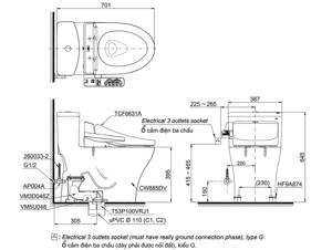 Bồn cầu Toto MS885DW7