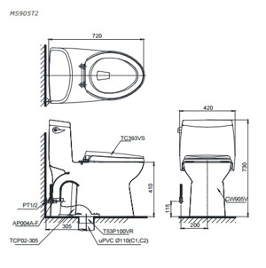 Nắp Bồn cầu Toto TC393VS