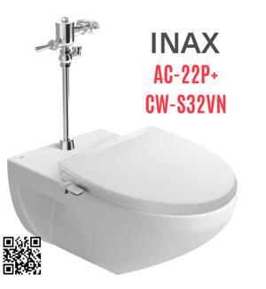 Bồn cầu treo tường Inax AC-22P+CW-S32VN, nắp cơ