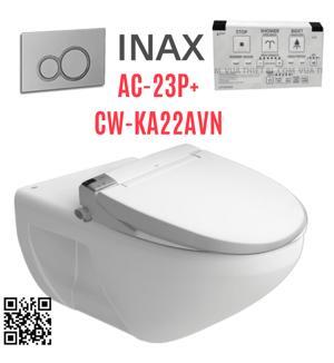 Bồn cầu treo tường INAX AC-23P+CW-KA22AVN, nắp điện tử