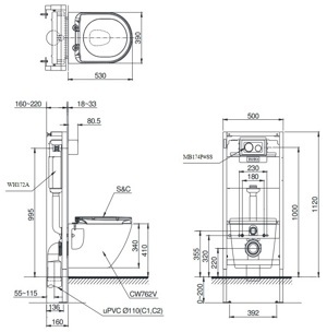 Bồn cầu treo tường ToTo CW762/TC384CVK