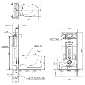 Bồn cầu treo tường Toto CW812JWS