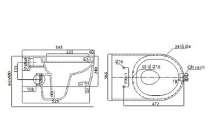 Bồn cầu viglacera V55