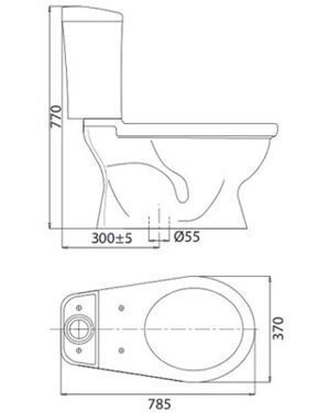 Bồn cầu Viglacera VI28 (VI-28) - 2 khối