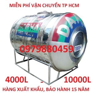 Bồn nước inox Dapha xuất khẩu nằm 4000L