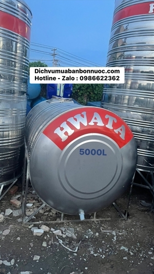 Bồn nước Inox Hwata 5000 lít ngang