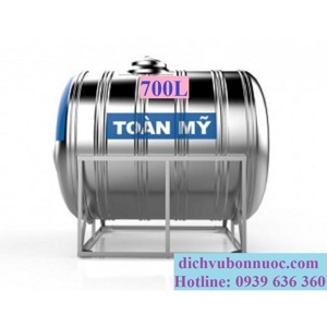 Bồn nước inox Toàn Mỹ 700 lít ngang