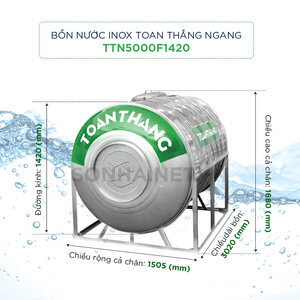 Bồn nước inox Toàn Thắng ngang TTN5000F1420