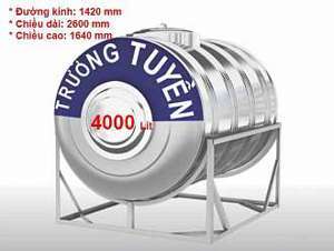 Bồn nước inox Trường Tuyền ngang 4000L