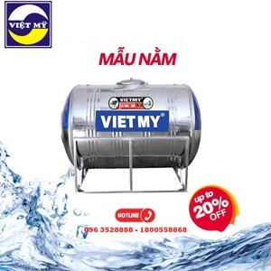 Bồn nước inox Việt Mỹ 3500 lít ngang