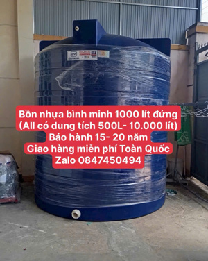 Bồn nước nhựa Bình Minh 1000 lít ngang