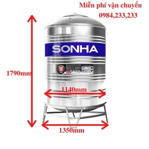 Bồn nước Inox Sơn Hà 1500 lít đứng F1140