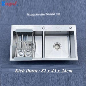 Bồn rửa chén inox 2 hộc đều K8245