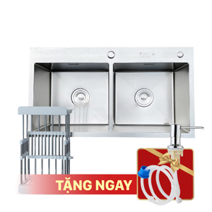 Bồn rửa chén inox 2 hộc đều K8245