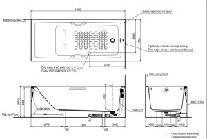 Bồn tắm chân yếm Toto PAY1715HVC/TBVF411