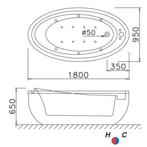 Bồn tắm Massage Caesar MT6480