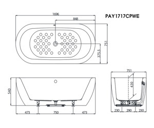 Bồn tắm Toto PAY1717CPTE