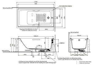 Bồn tắm xây Toto PAY1520V#W/TVBF411