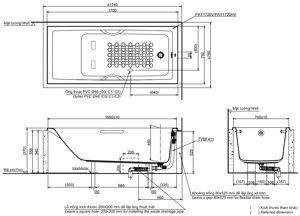 Bồn tắm xây Toto PAY1720HV/TBVF411