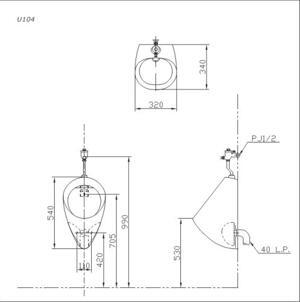 Bồn tiểu nam ToTo U104-T62-16