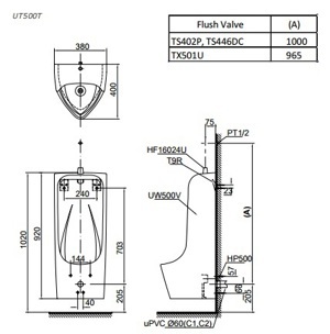 Bồn tiểu nam Toto UT500T