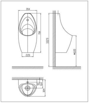 Bồn tiểu nam treo tường American Standard WP-6737B