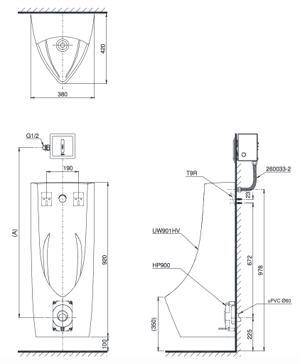 Bồn tiểu nam treo tường Toto UT901H