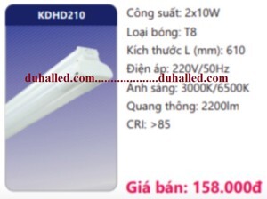 Bóng đèn Led Batten 2x10W Duhal KDHD210