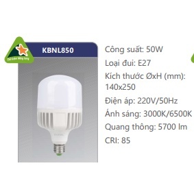 Bóng đèn LED công suất cao 50W Duhal KBNL850