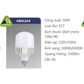 Bóng đèn LED Duhal SBNL830 E27 6000K