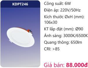 Bóng đèn Led Panel âm trần 6W Duhal KDPT246