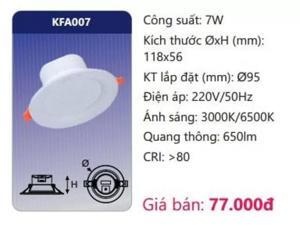 Bóng đèn Led Panel âm trần 7W Duhal KFA007