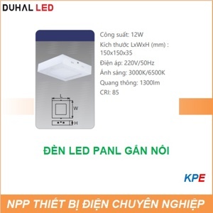 Bóng đèn Led Panel gắn nổi 12W Duhal KDGB512