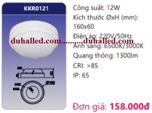 Bóng đèn Led Panel nổi viền tròn 12W Duhal KKR0121