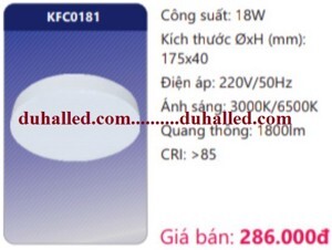 Bóng đèn trần Led đế nhôm 18W Duhal KFC0181