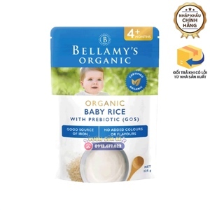 Bột ăn dặm cho bé từ 5 tháng tuổi Bellamy’s Organic Baby Porridge Premium Infant Cereal 125g