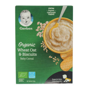 Bột ăn dặm Gerber Organic lúa mì yến mạch bánh quy 200g (Từ 6 tháng)