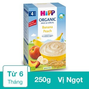 Bột dinh dưỡng Hipp sữa chuối, đào 250g