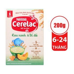 Bột ăn dặm rau xanh và bí đỏ Nestle - 200g