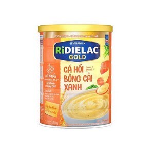 Bột ăn dặm Ridielac cá hồi bông cải xanh lon 350g (7 - 24 tháng)